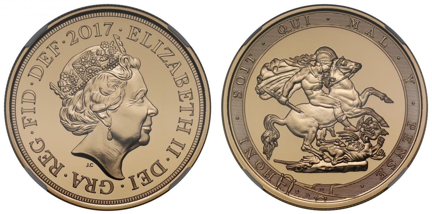 Elizabeth II 2017 Five-Pounds MS70 DEEP PROOF LIKE