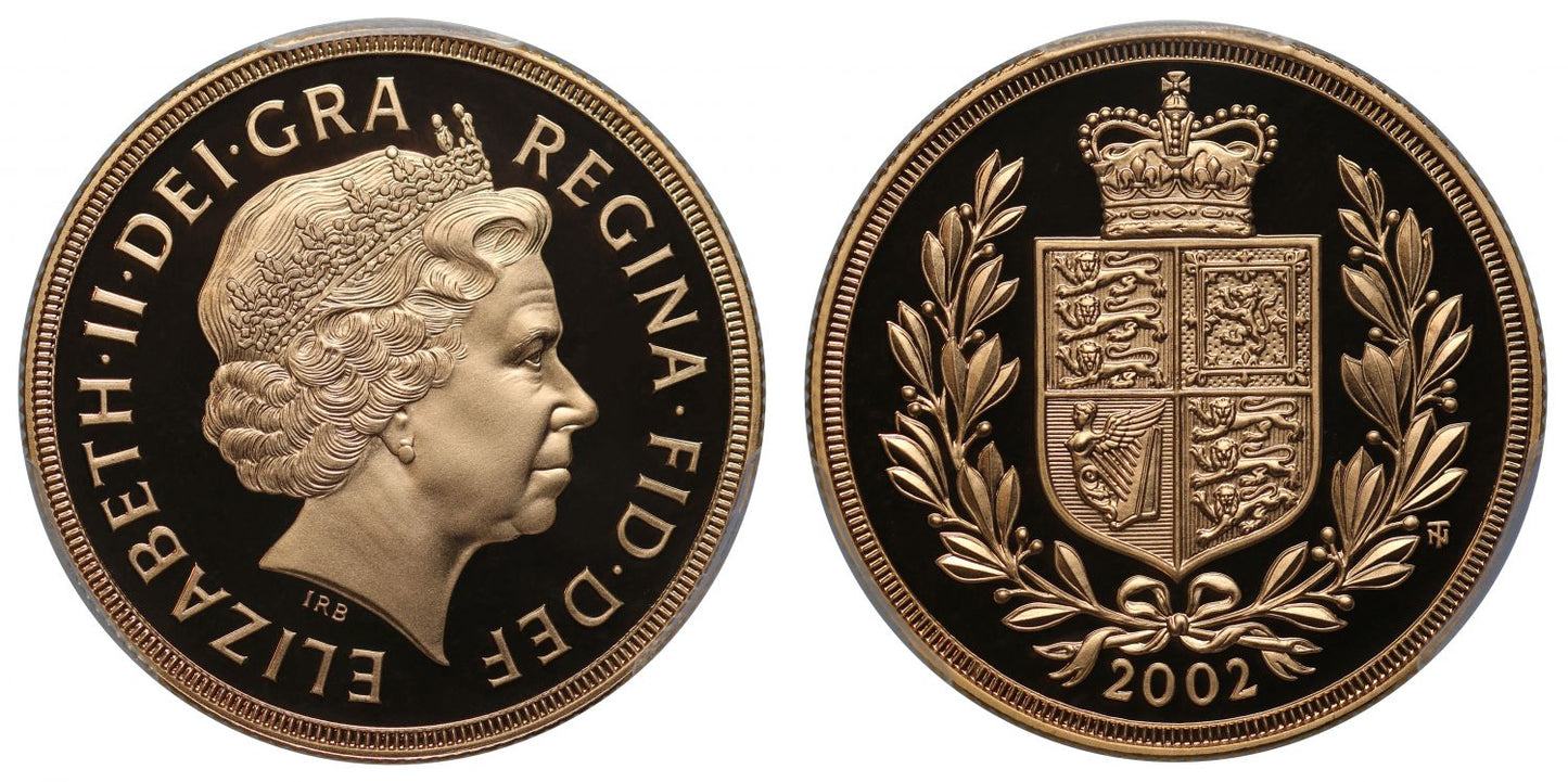 Elizabeth II 2002 proof Two-Pounds PR70 DEEP CAMEO