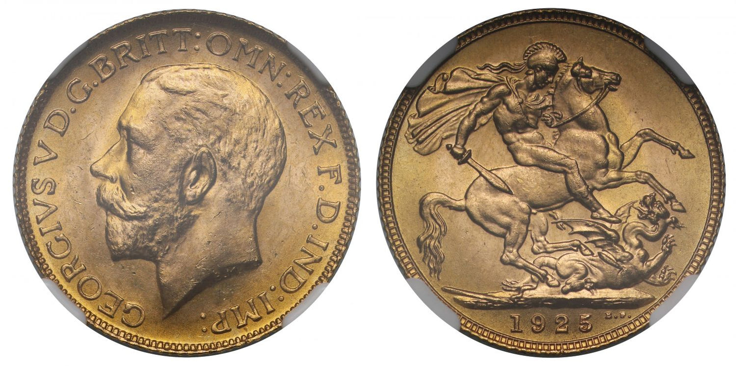 George V 1925 Sovereign MS65