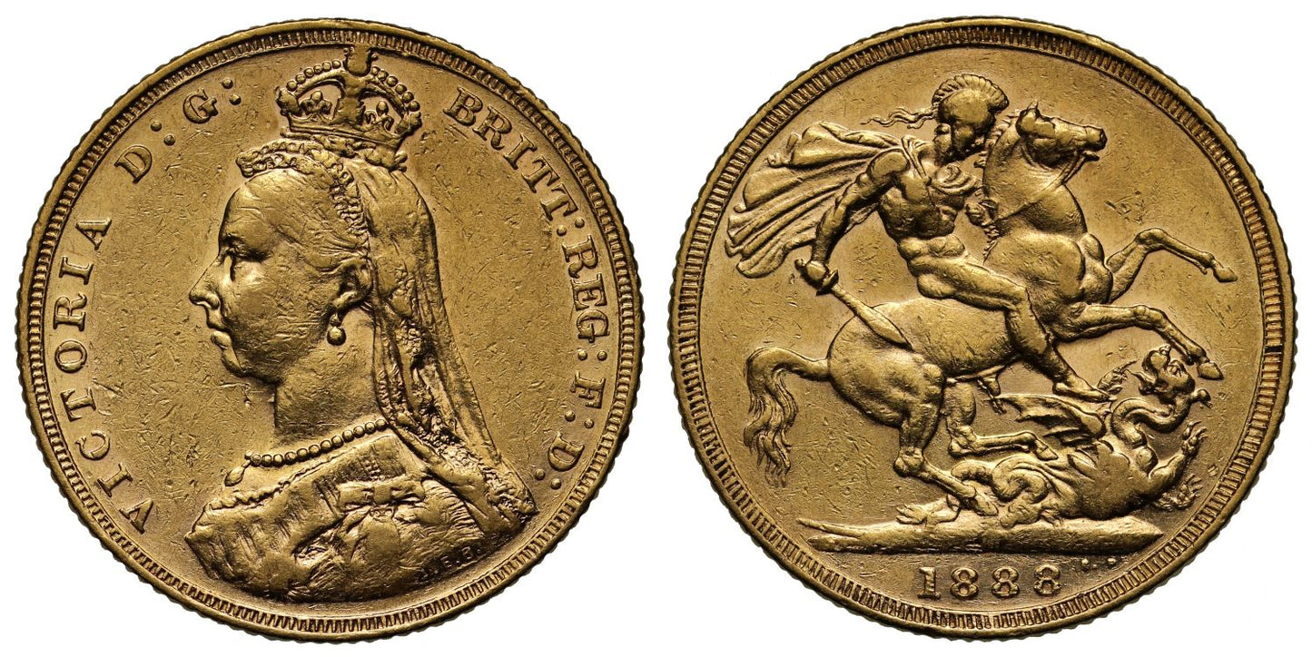 Victoria 1888 M Sovereign DISH M9 first legend R4