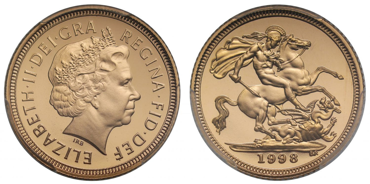 Elizabeth II 1998 proof Half-Sovereign PR69 DEEP CAMEO