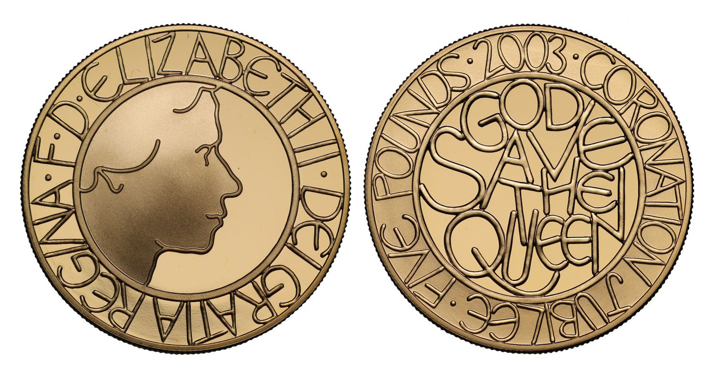 Elizabeth II 2003 proof Five Pounds - Coronation Jubilee