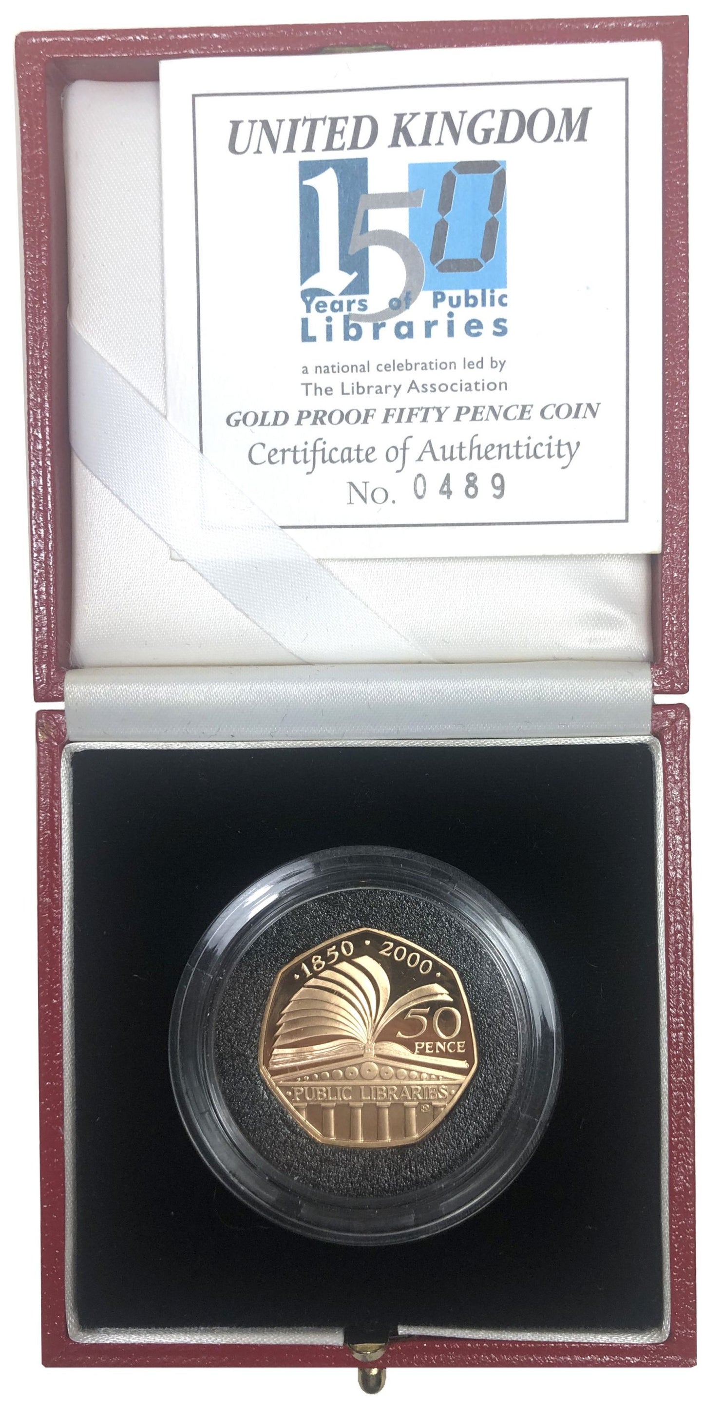 Elizabeth II 2003 gold proof Fifty-Pence Public Libraries