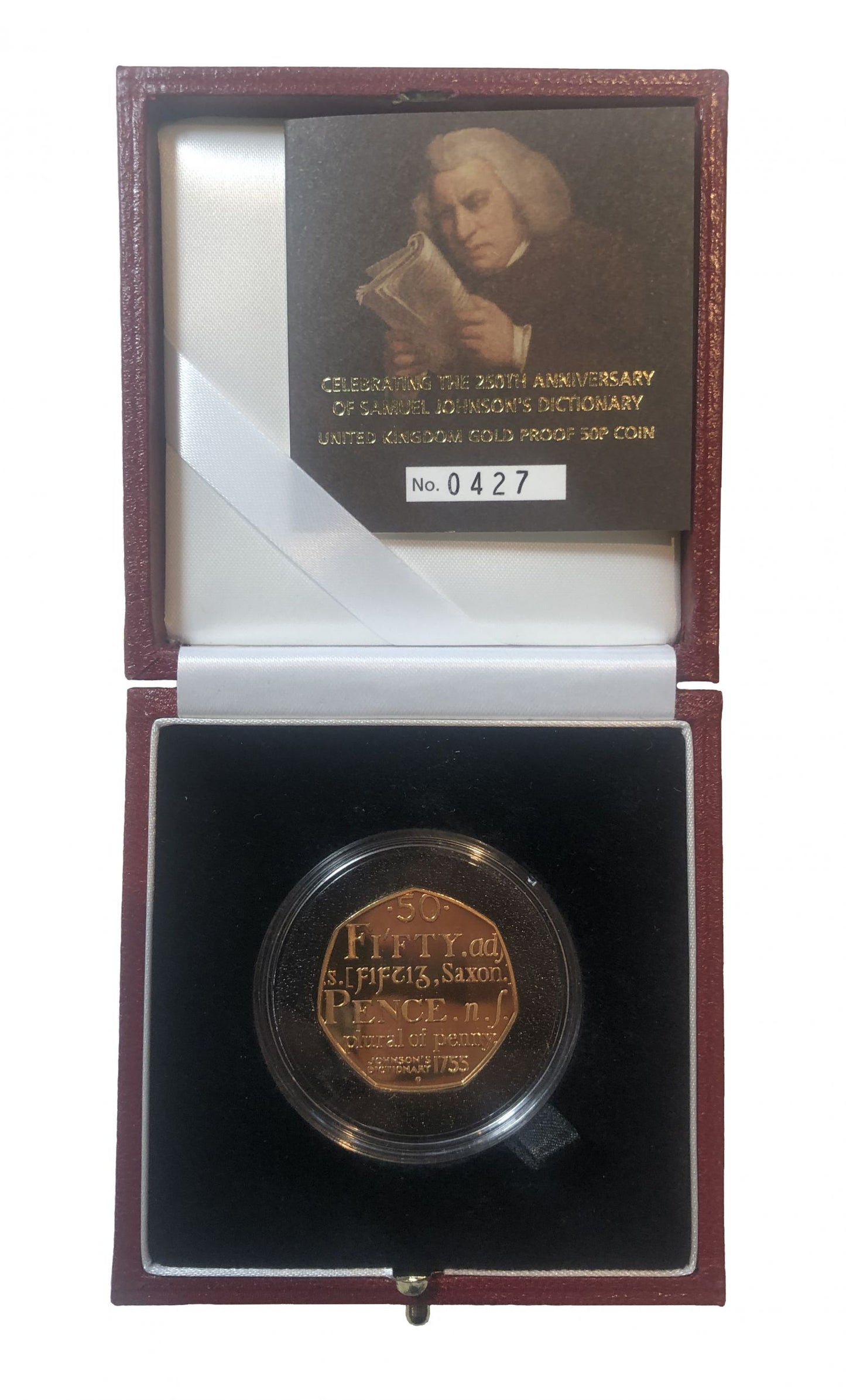 Elizabeth II 2005 gold proof Fifty-Pence Samuel Johnson