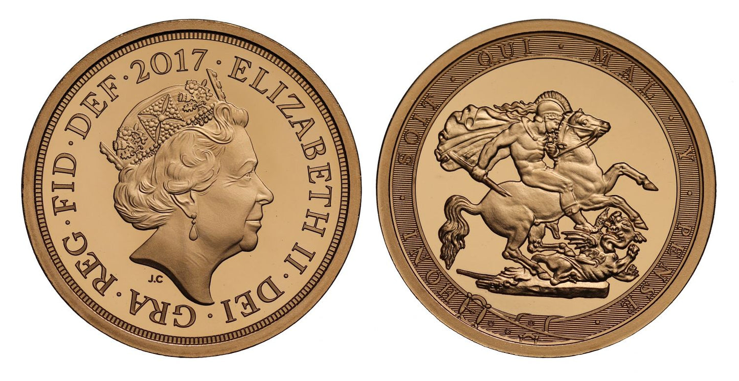 Elizabeth II 2017 plain edge Sovereign strike on day