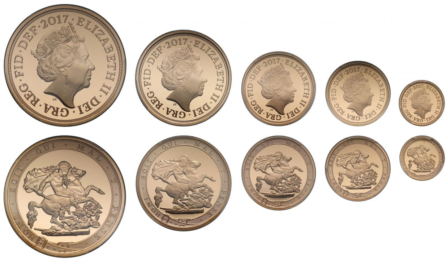 Elizabeth II 2017 5-coin gold proof Set