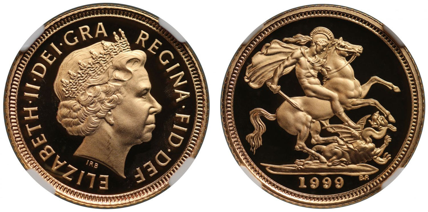 Elizabeth II 1999 PF70 UCAM Half-Sovereign