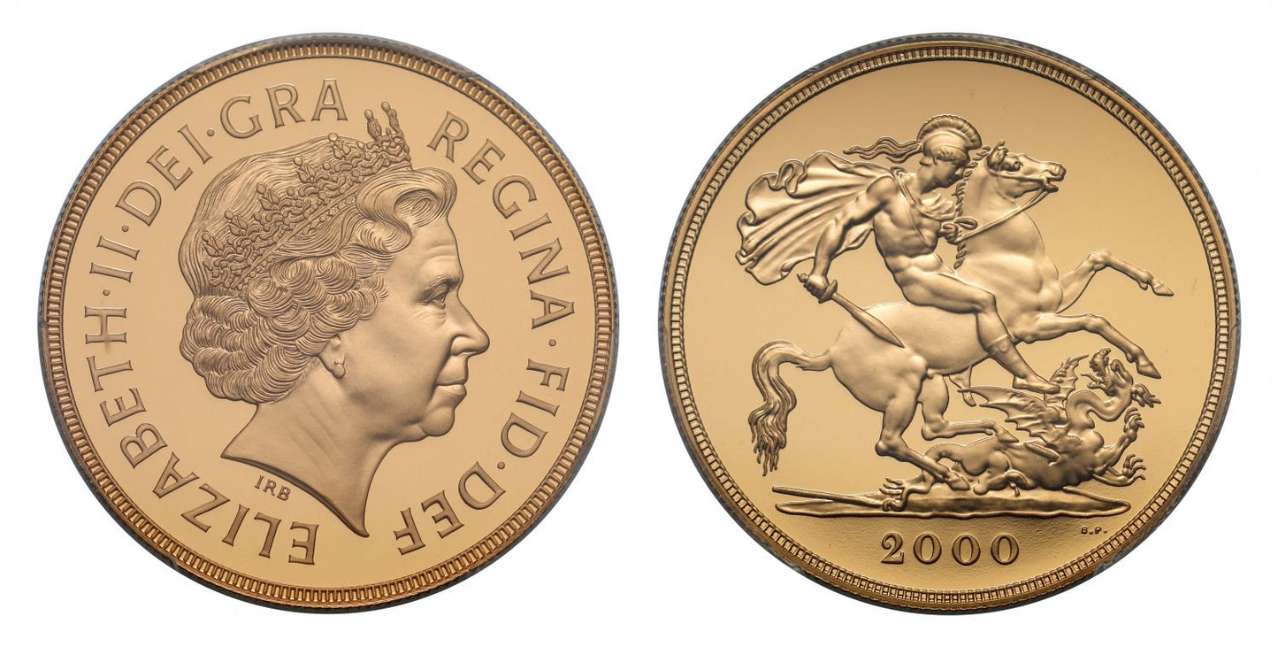 Elizabeth II 2000 proof Five-Pounds PR69 DEEP CAMEO