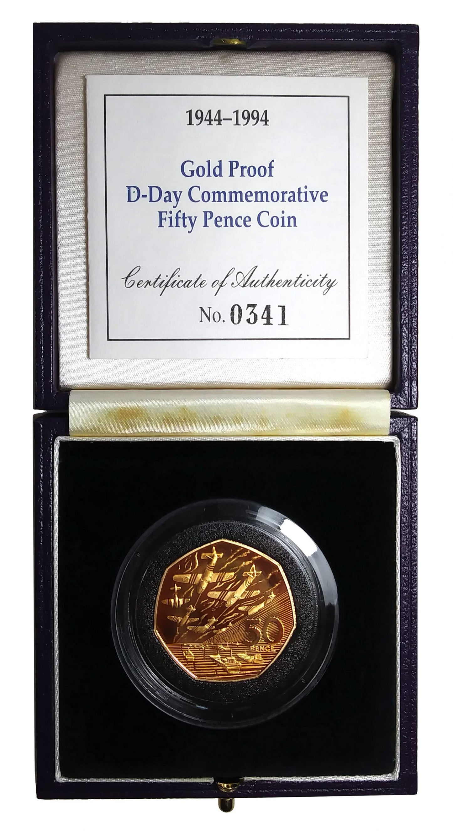 Elizabeth II 1994 gold proof Fifty-Pence D-Day 50th Anniversary