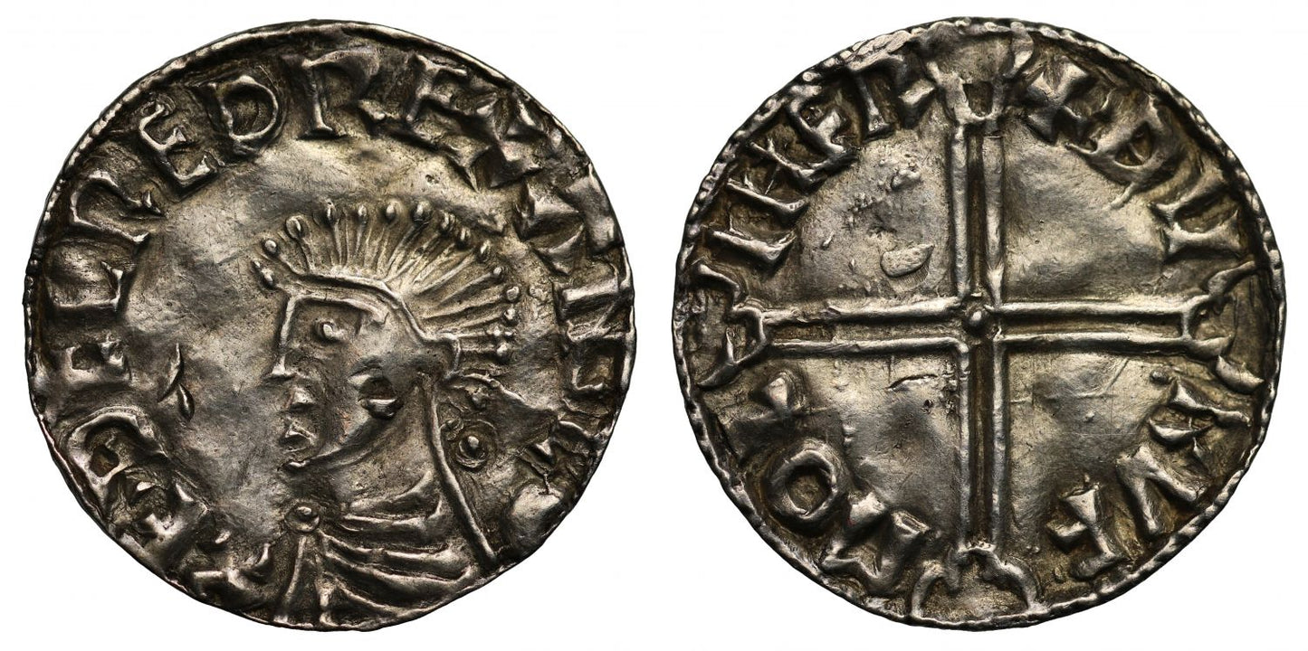Aethelred II Penny, Long cross type, Leicester, Thurulf