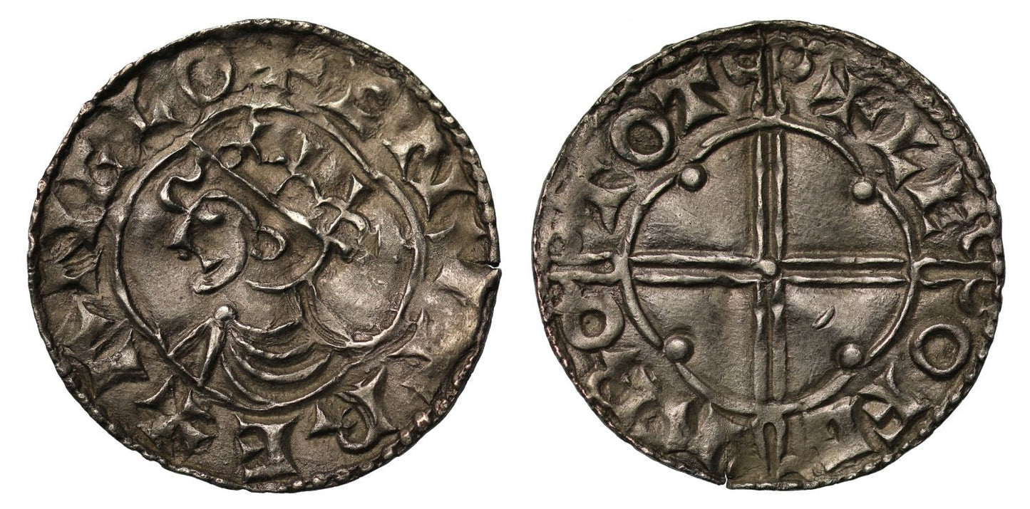 Canute Penny, Quatrefoil type, Totnes, Leofgar