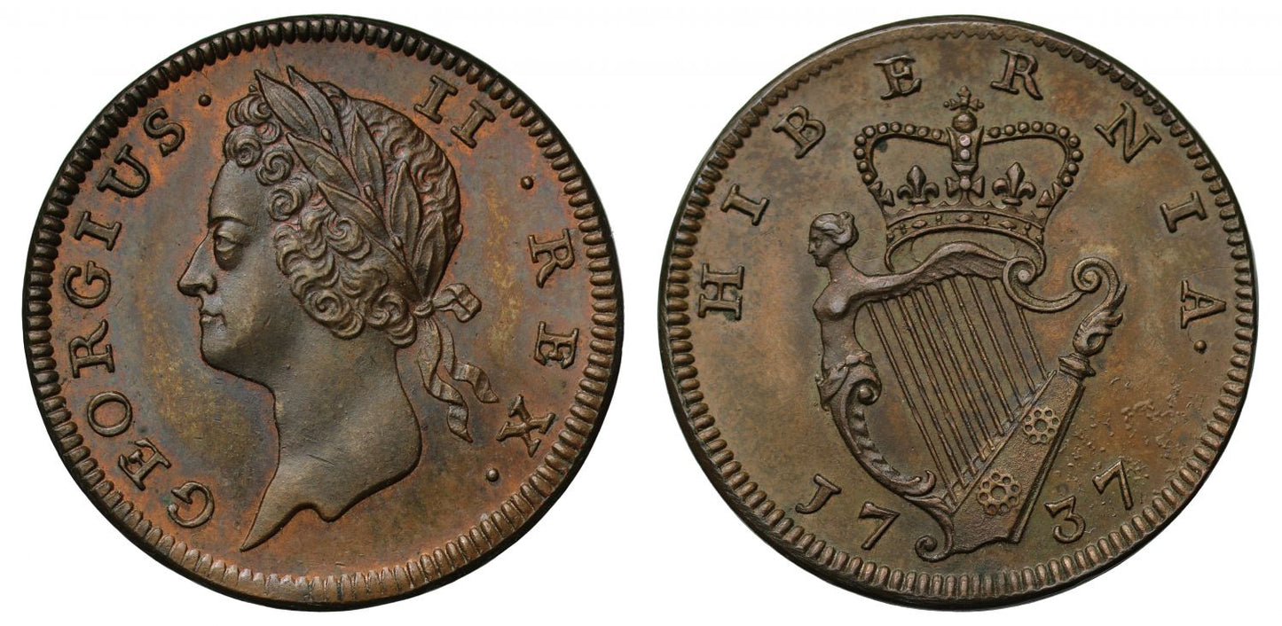 Ireland, George II 1737 proof Farthing