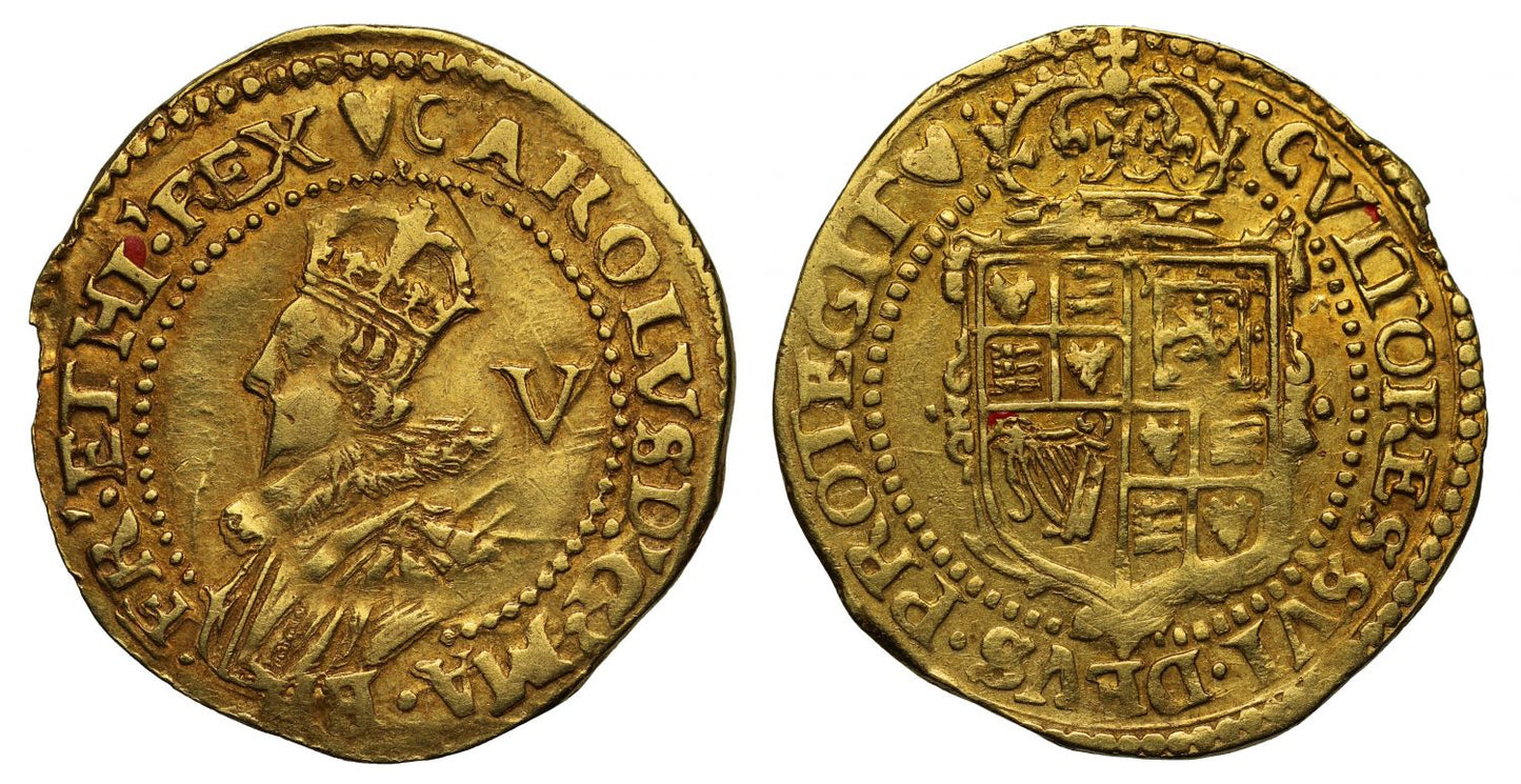 Charles I gold Crown, mm heart, ex Beresford-Jones and Clarendon