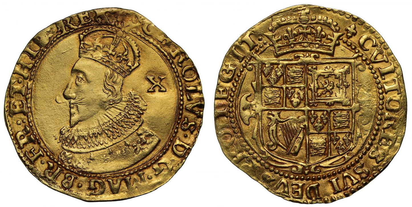 Charles I Half-Unite mm lis, King in Coronation robe