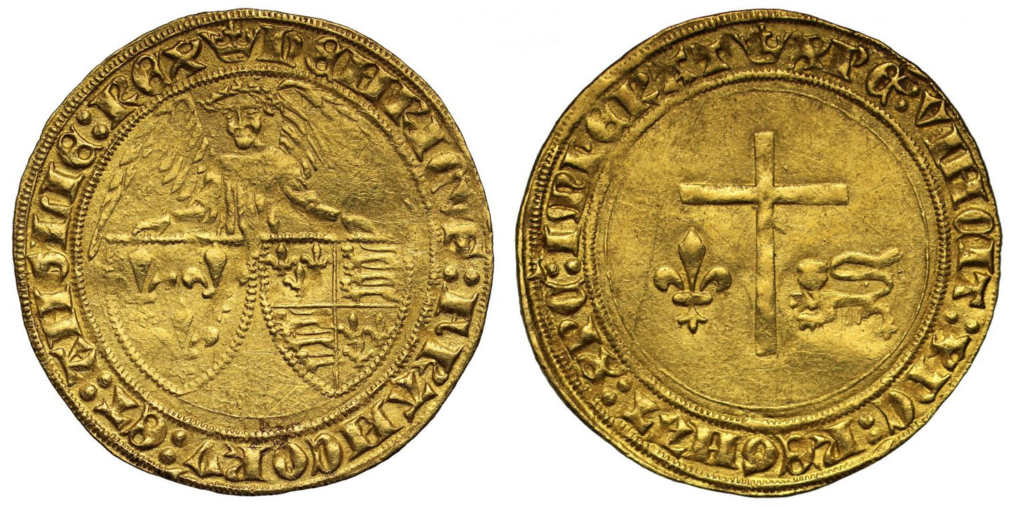Henry VI Angelot d'Or, Paris Mint, mm crown, issued from 1427