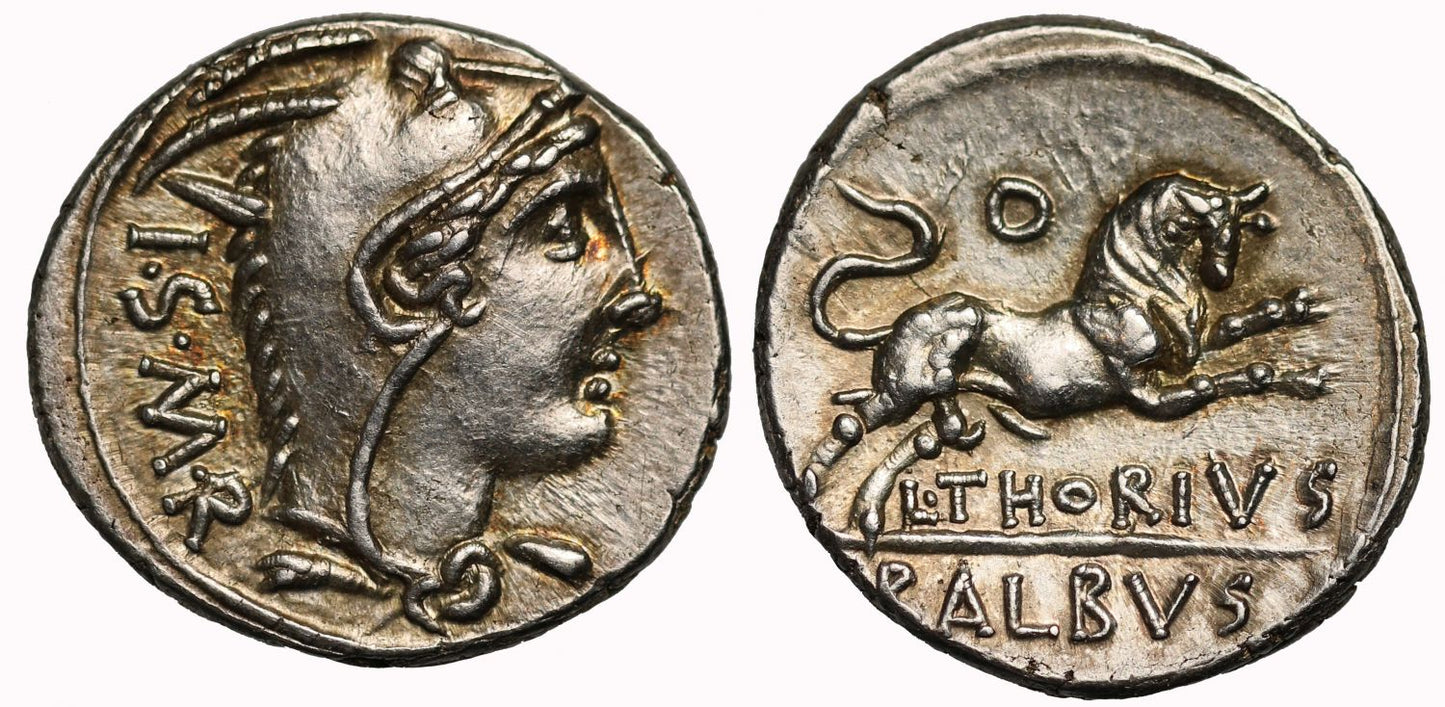 L. Thorius Balbus, Denarius.