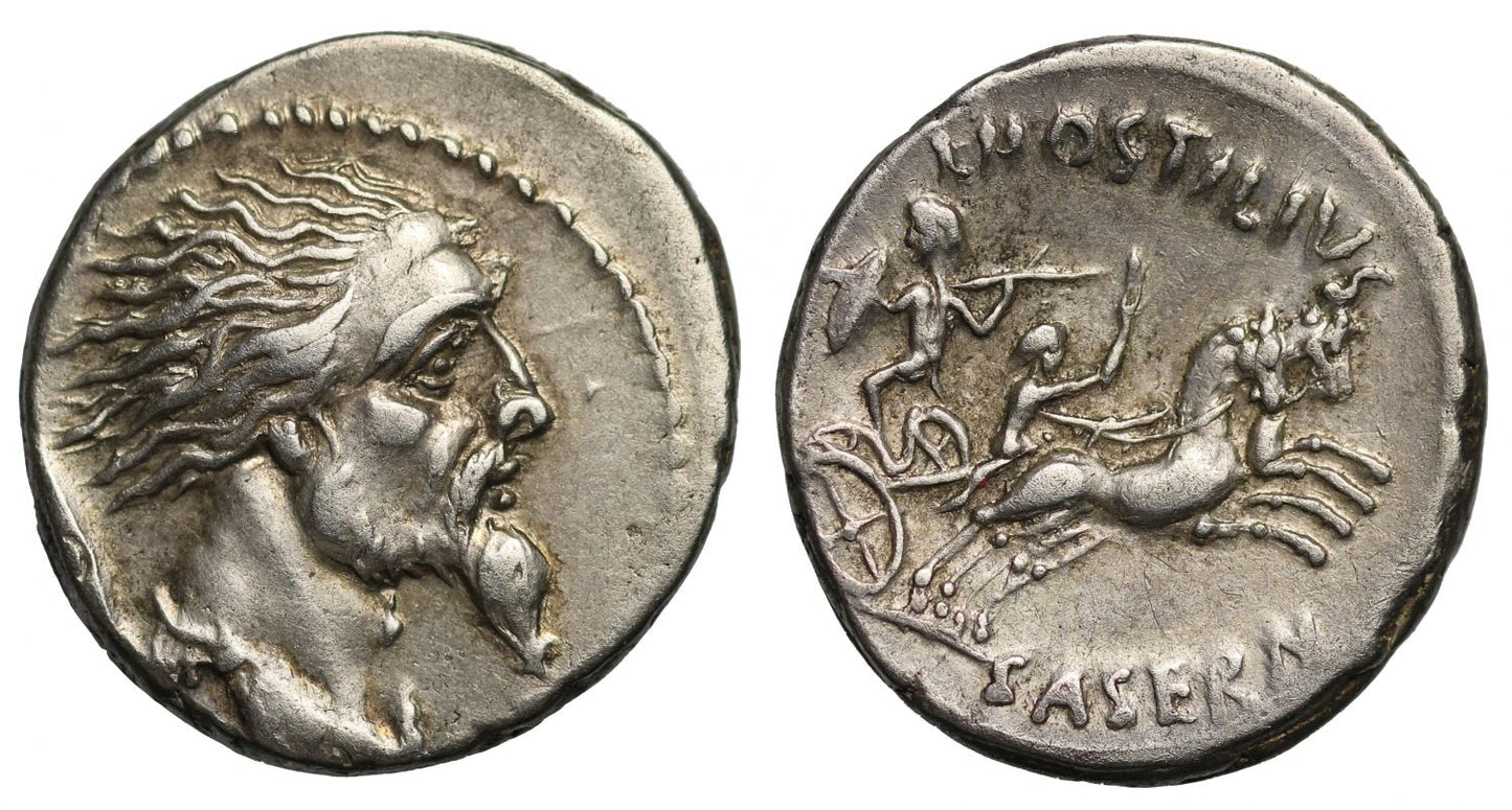 L. Hostilius Saserna, Silver Denarius