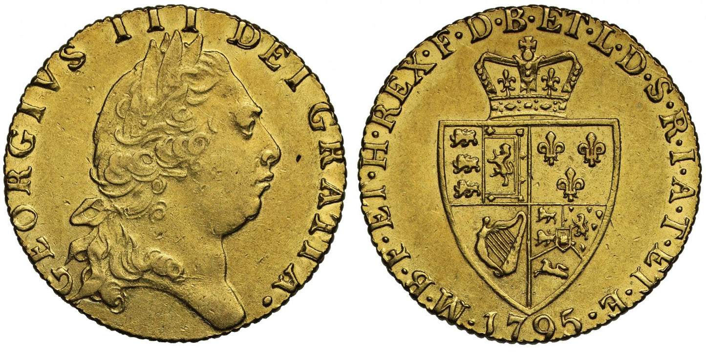 George III 1795 gold Guinea, spade type