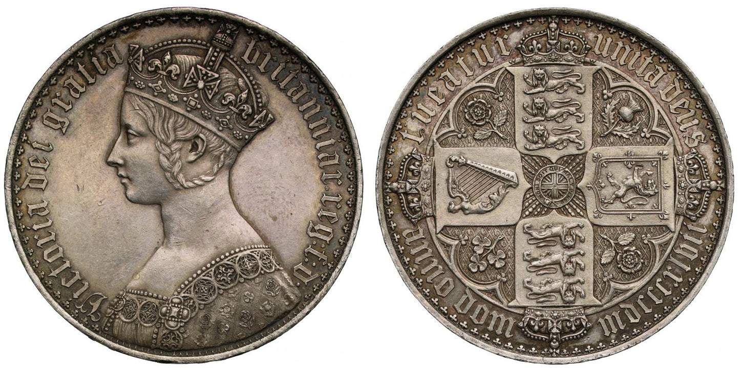 Victoria 1847 proof Gothic Crown, lettered edge