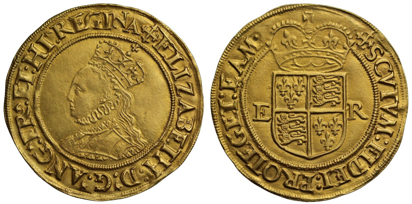 Elizabeth I gold Half-Pound, second issue mm crosslet, superb example