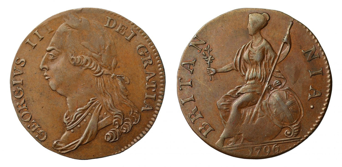 George III 1796 Pattern Halfpenny, Peck 924, extremely rare, ex Aitken and Nicholson