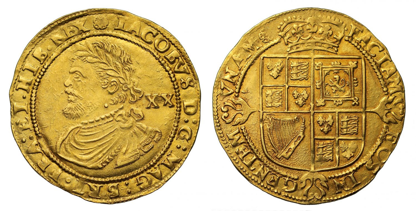 James I gold Laurel mintmark rose