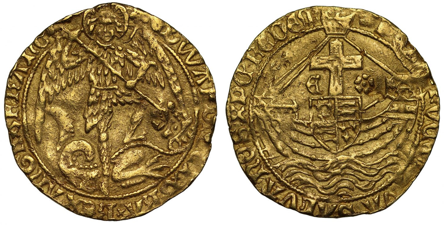 Edward IV second reign, gold Angel Tower mint