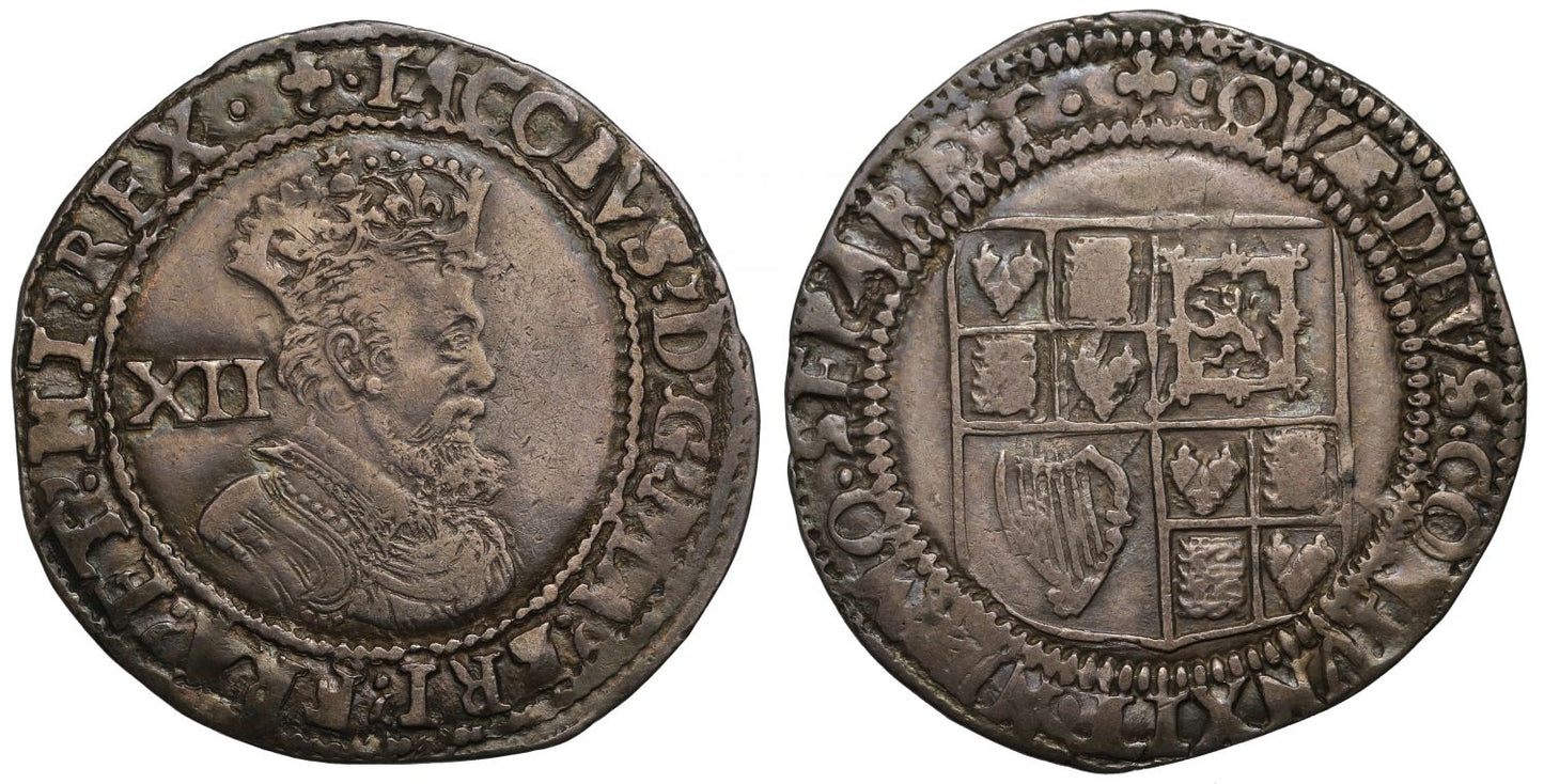 James I silver Shilling, second coinage, fifth bust, rare