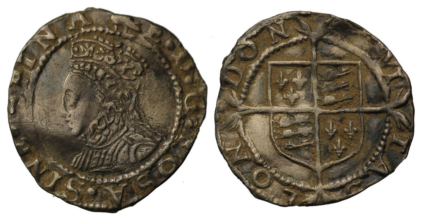 Elizabeth I Penny, second coinage, London, mintmark martlet