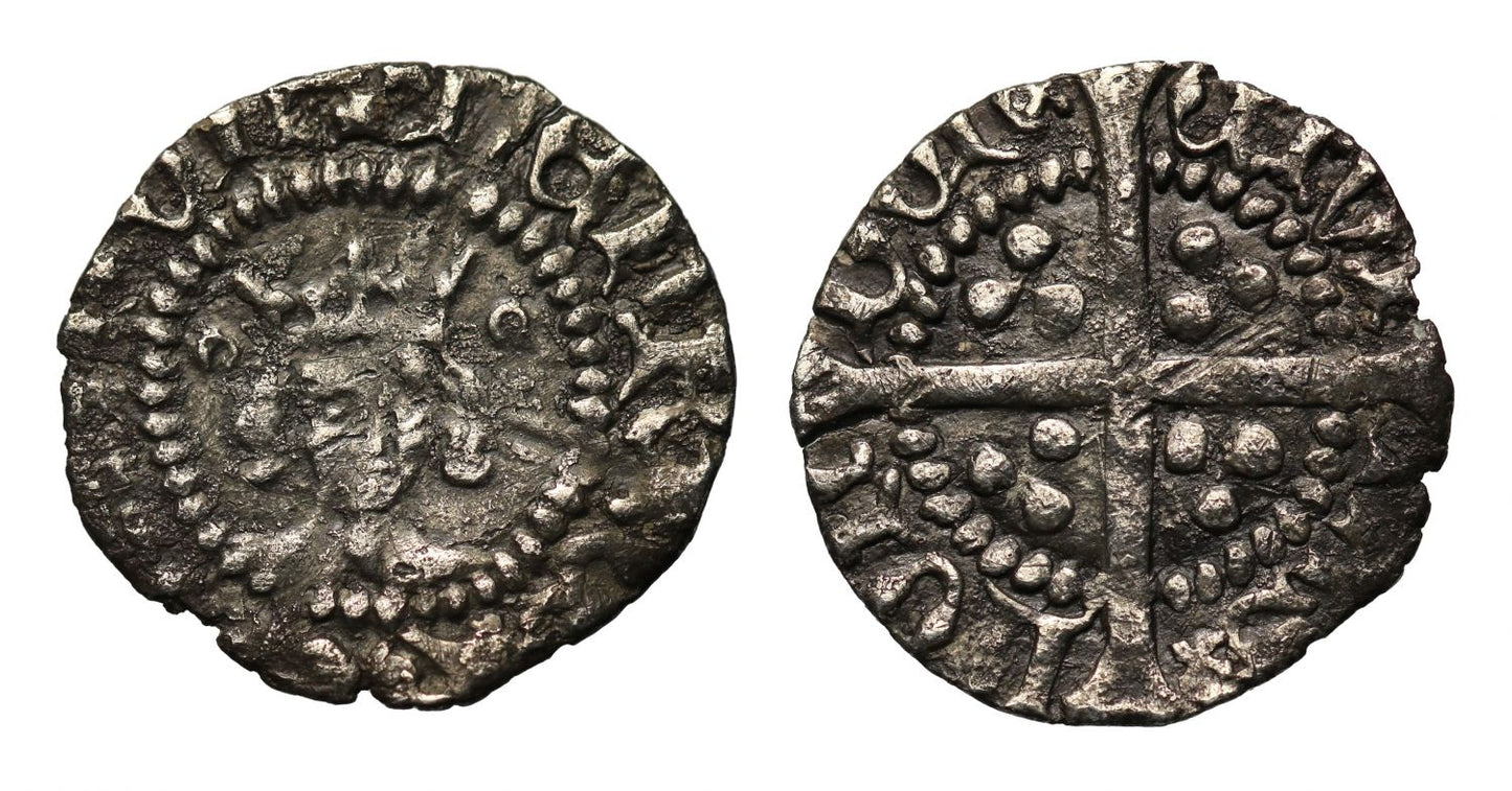 Henry V, silver Halfpenny, class C, broken annulets by crown