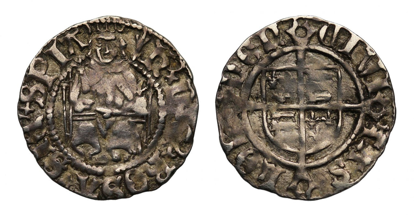 Henry VIII Sovereign type Penny, London Mint, mint mark arrow (1532-42)