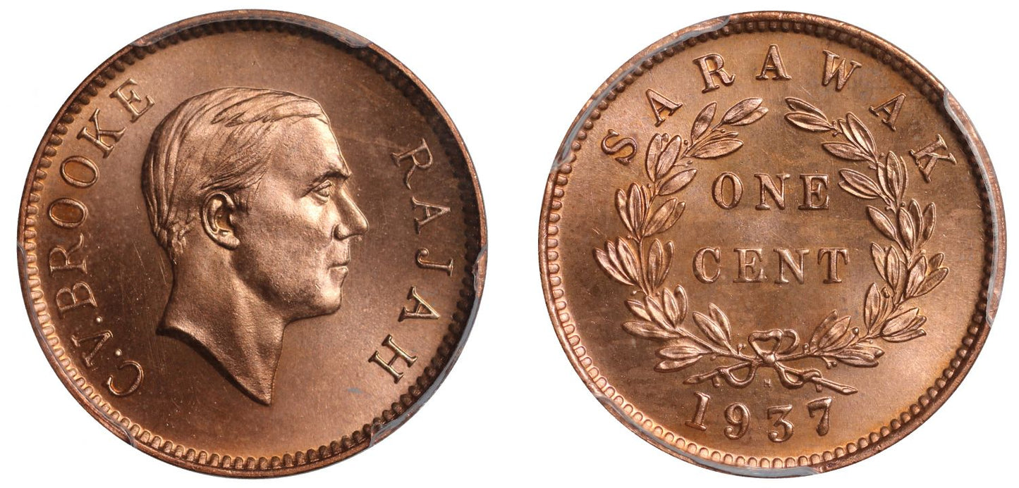 Sarawak, Specimen Cent, 1937, SP66 RD