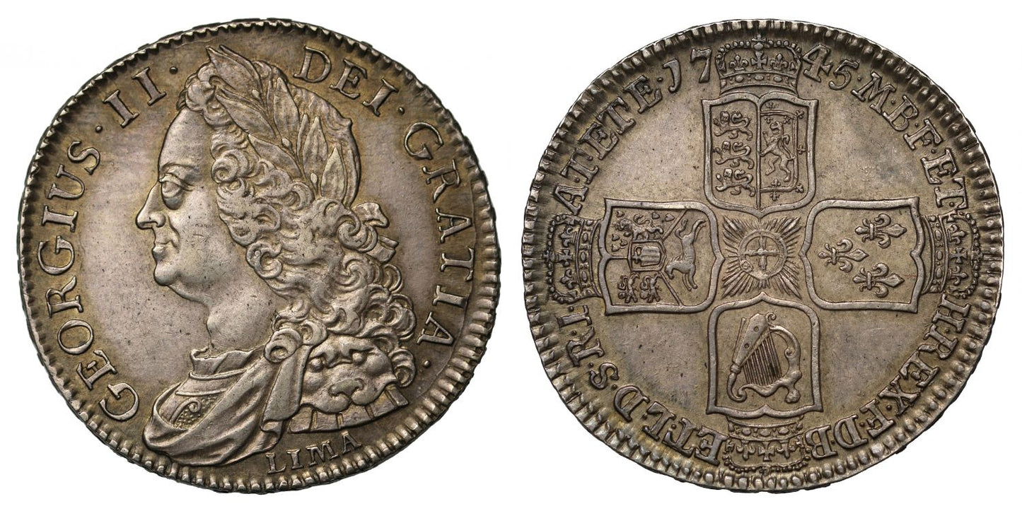 George II 1745/3 Lima Halfcrown