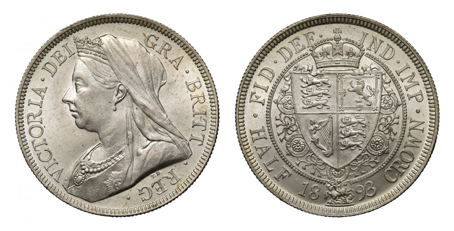 Victoria 1893 Halfcrown, older veiled head