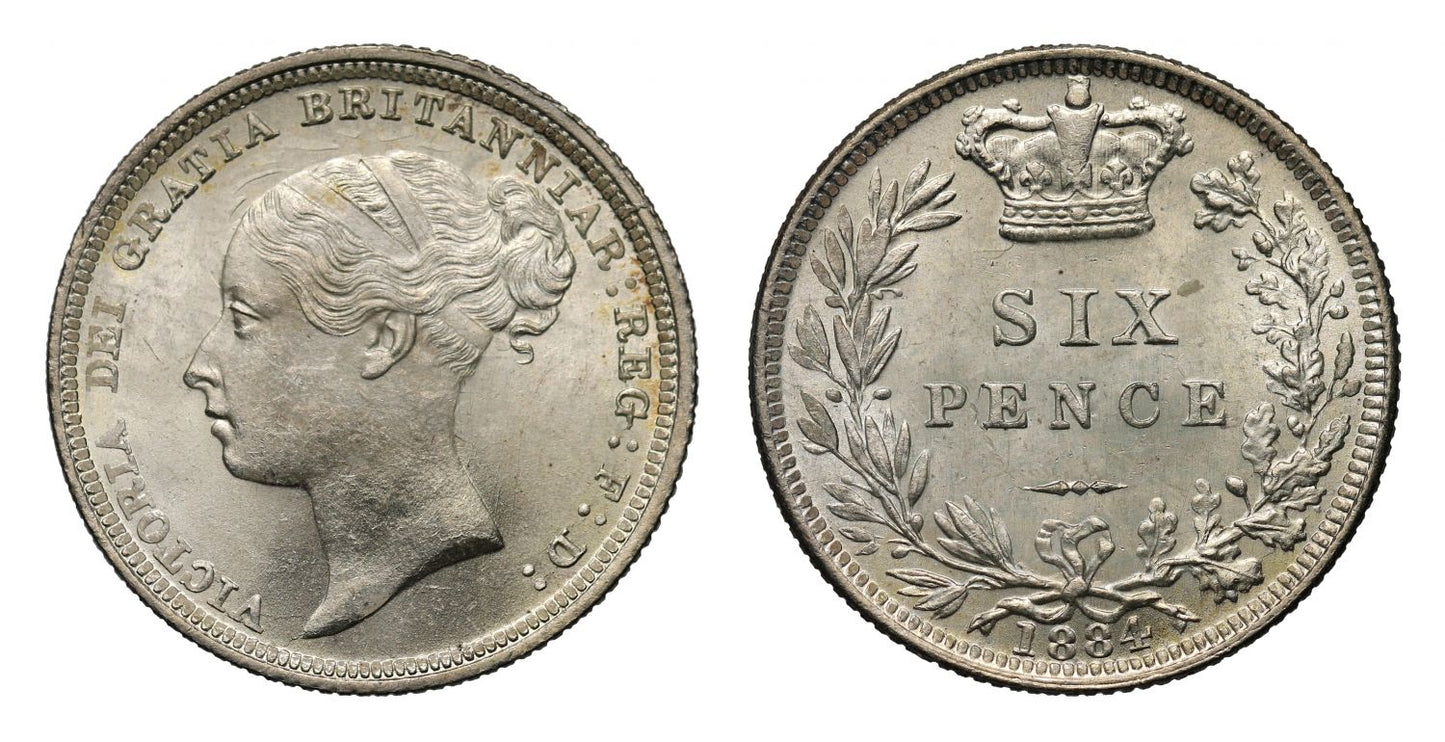Victoria 1884 Sixpence, third young head