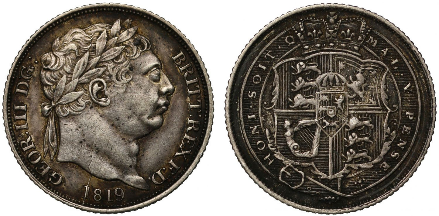 George III 1819 Sixpence, penultimate year of reign