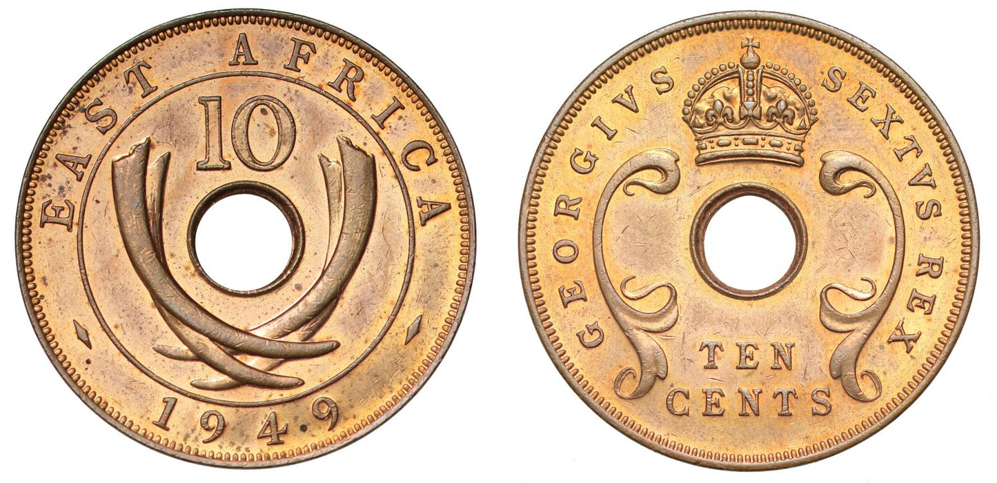 East Africa, proof 10-Cents, 1949.