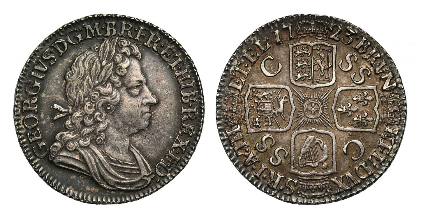 George I 1723 SSC Shilling first bust