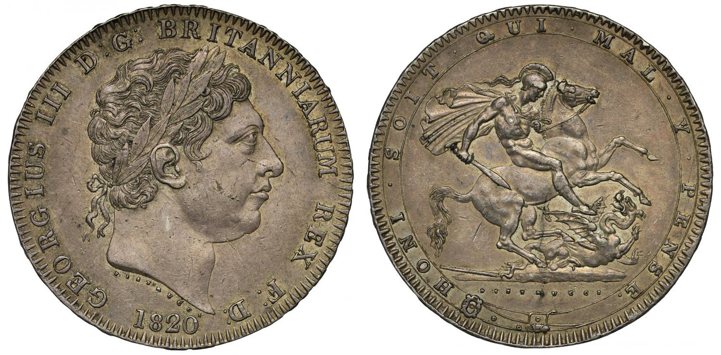 George III 1820 Crown edge year LX, last year of reign
