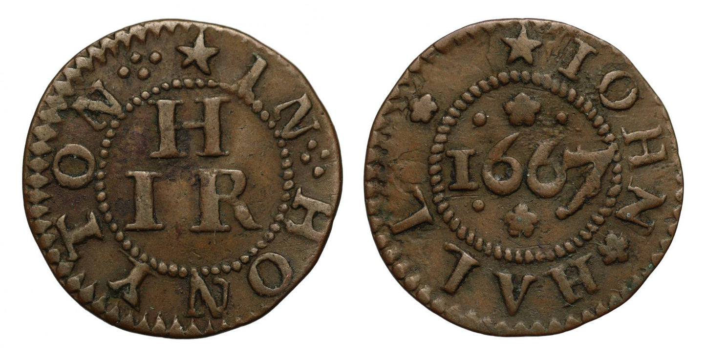 John Hall, Honiton, Devon, 1667 Token