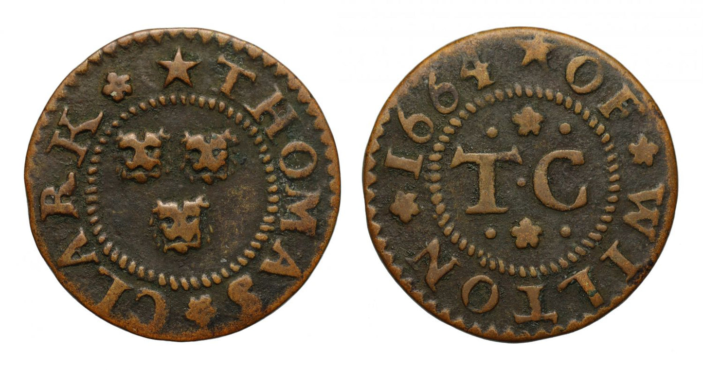 Thomas Clark, Wilton, Norfolk, 1664 Token