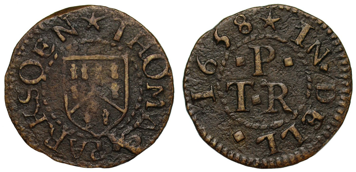 Thomas Parksoen, Deal, Kent, 1658 Token