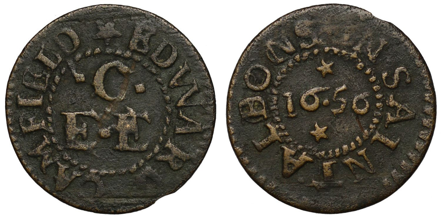 Edward Camfield, St. Albans, Hertfordshire, 1656 Token Farthing