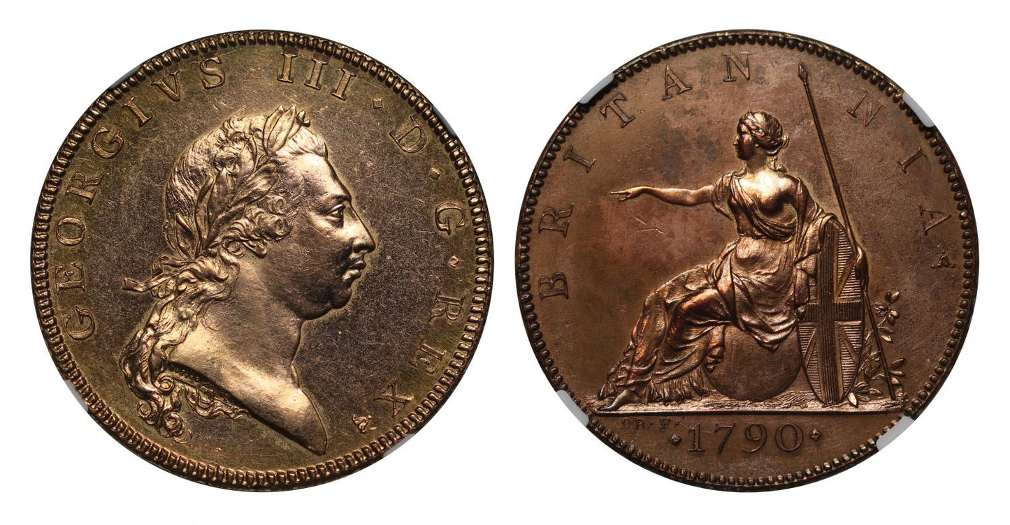 George III 1790 brown gilt pattern Halfpenny