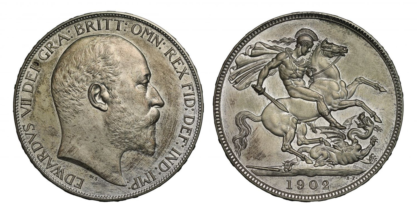 Edward VII 1902 matt proof Crown, Coronation issue