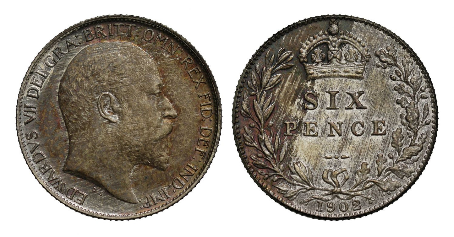 Edward VII 1902 matt proof Sixpence Coronation issue
