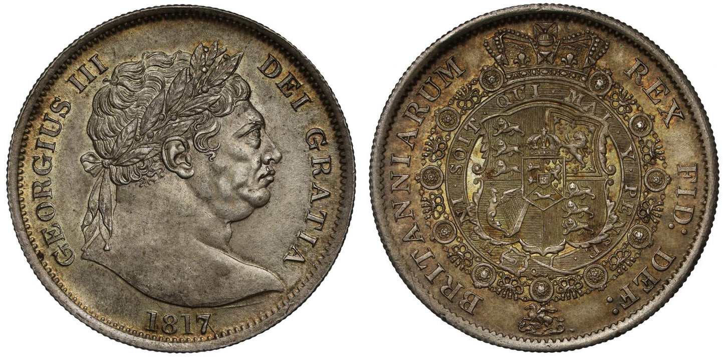 George III 1817 Halfcrown, first large laureate bust