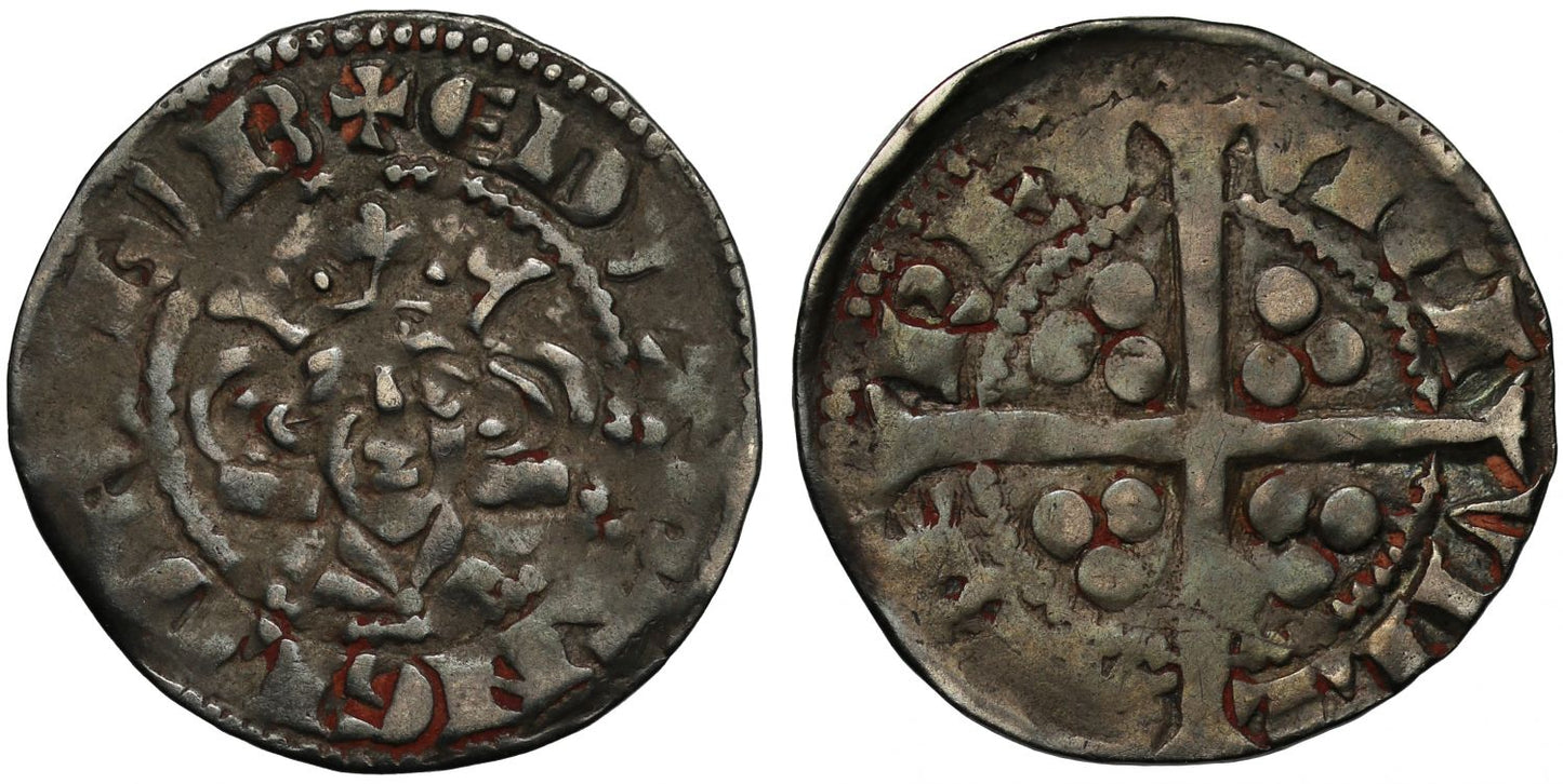 Edward I Penny, Long cross type 4, Berwick, wide face