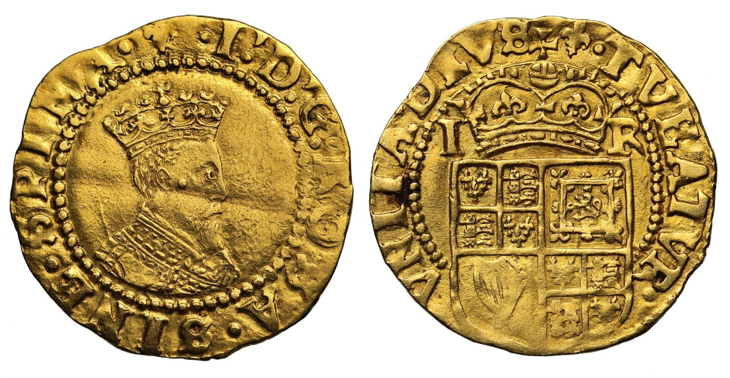 James I gold Halfcrown 2nd Coinage, 1st bust, mm lis (1604-05)