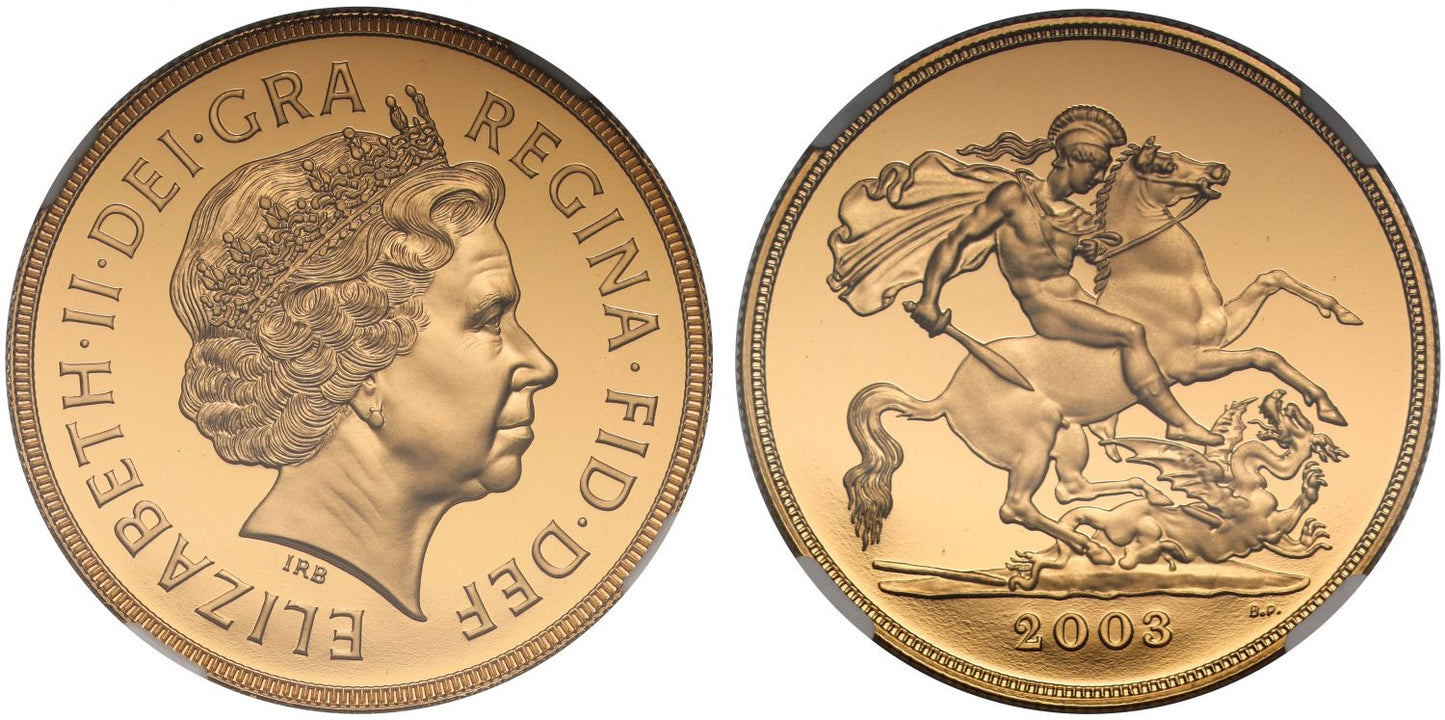 Elizabeth II 2003 proof Five-Pounds PF70 ULTRA CAMEO